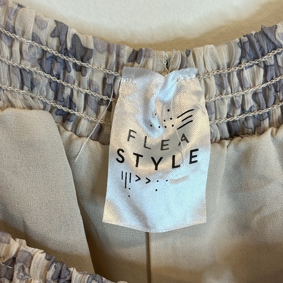 FleaStyle Grey Star Printed Tiered Chiffon Maxi Dress w/ smocked neck & Tassels - Picture 4 of 11